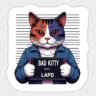 Bad Kitty LAPD Mugshot Sticker